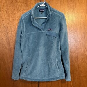 Patagonia Teal Blue Microfleece Snap Pullover